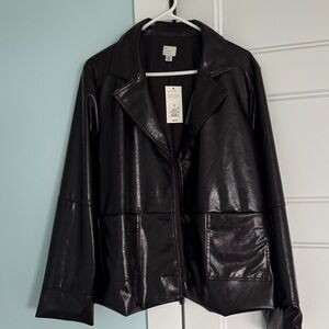 Brown leather jacket